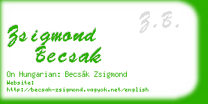 zsigmond becsak business card